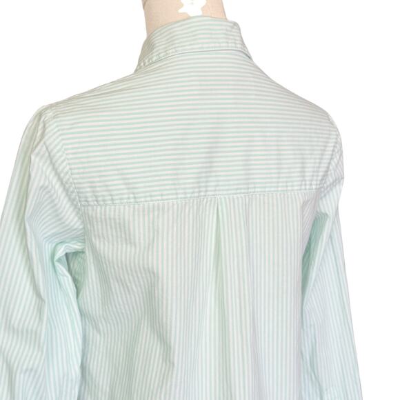Ellie Mae Marvin Button Down Shirt Size S Beachy Micro-striped in Seafoam Green - Picture 9 of 12